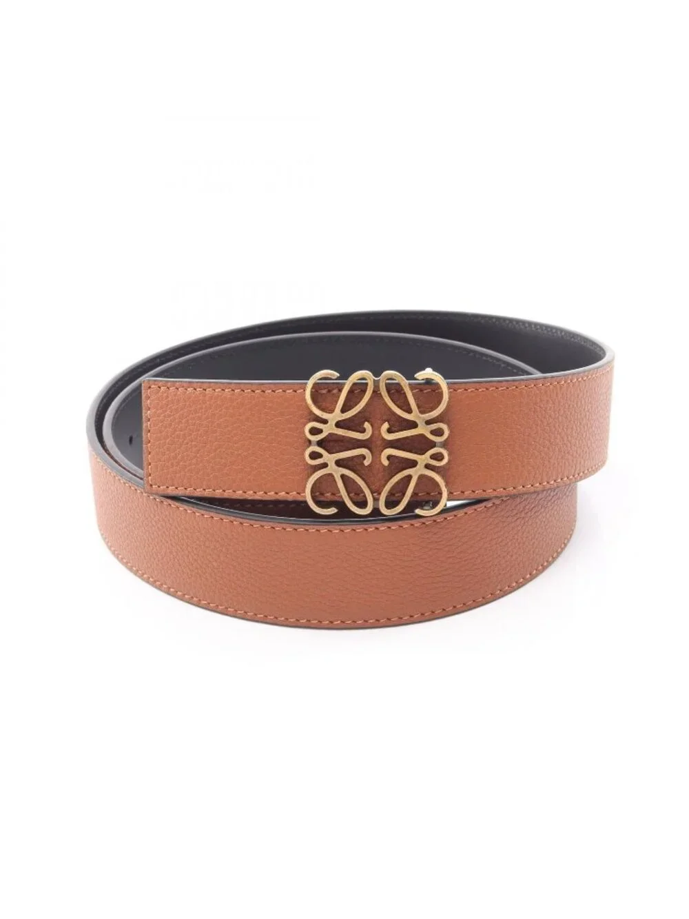 Loewe Belt Anagram Antique Gold Reversible Leather